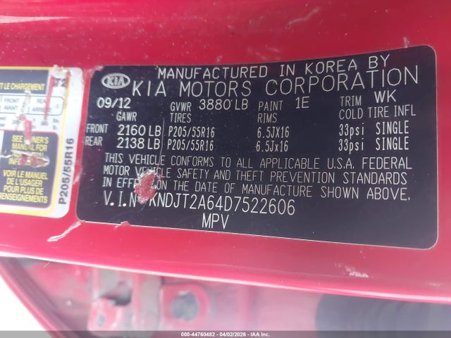 Aukcja sprzedaży 2013 Kia Soul +, vin: KNDJT2A64D7522606, numer aukcji: 44760482