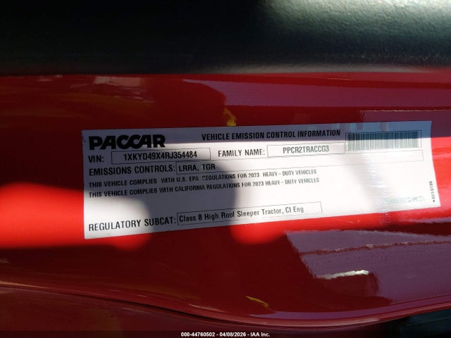 Продаж на аукціоні авто 2024 Kenworth T680, vin: 1XKYD49X4RJ354484, номер лоту: 44760502