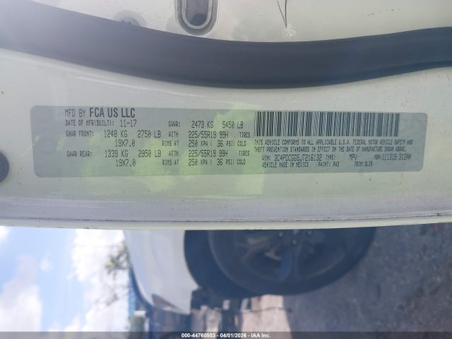Aukcja sprzedaży 2018 Dodge Journey Crossroad, vin: 3C4PDCGG5JT216132, numer aukcji: 44760503