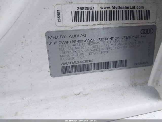 WAUBFAFL3FN030049 Audi A4 2.0t Premium