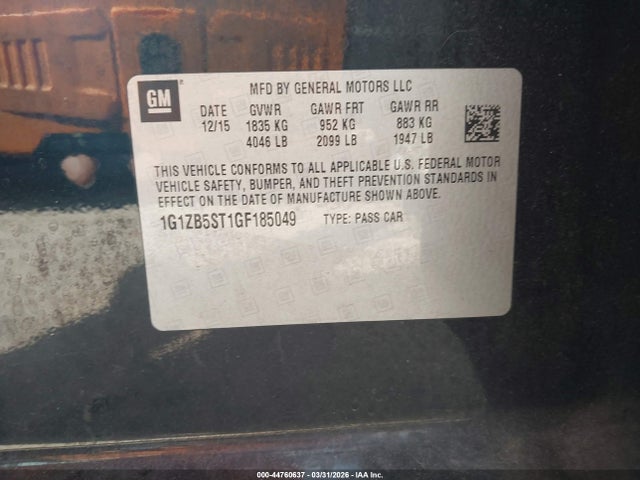 2016 CHEVROLET MALIBU 1G1ZB5ST1GF185049 Photo 8