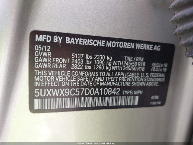 2013 BMW X3 5UXWX9C57D0A10842 Photo 8