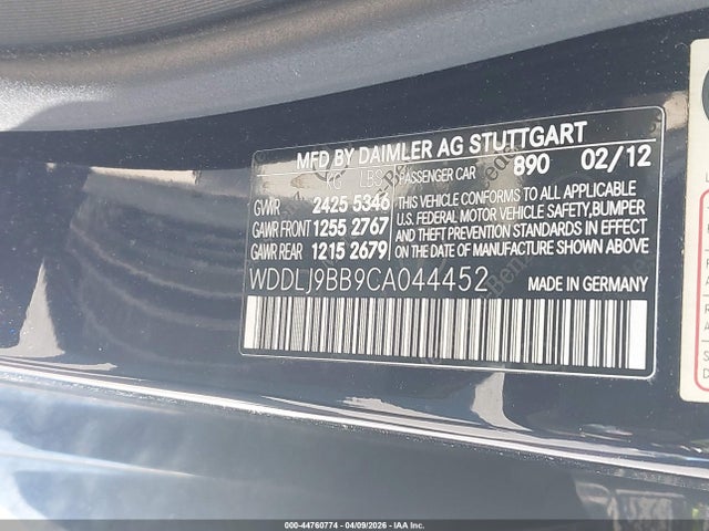 Продажа на аукционе авто 2012 Mercedes-benz Cls 550 4matic, vin: WDDLJ9BB9CA044452, номер лота: 44760774