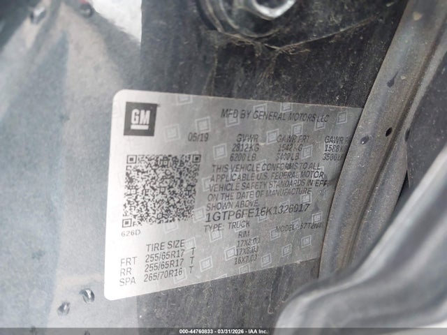 1GTP6FE16K1326917 GMC Canyon All Terrain W/cloth