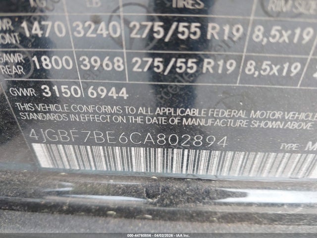 Продаж на аукціоні авто 2012 Mercedes-benz Gl 450 4matic, vin: 4JGBF7BE6CA802894, номер лоту: 44760856