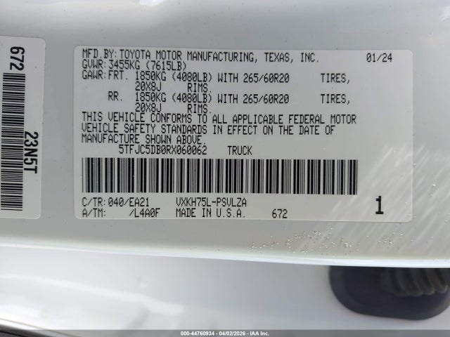 5TFJC5DB0RX060062 Toyota Tundra Hybrid Limited 4wd