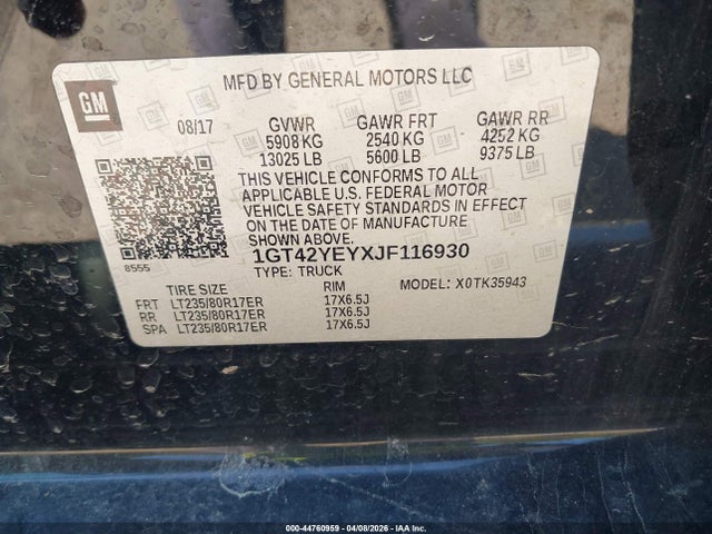 Продажа на аукционе авто 2018 Gmc Sierra 3500hd Denali, vin: 1GT42YEYXJF116930, номер лота: 44760959