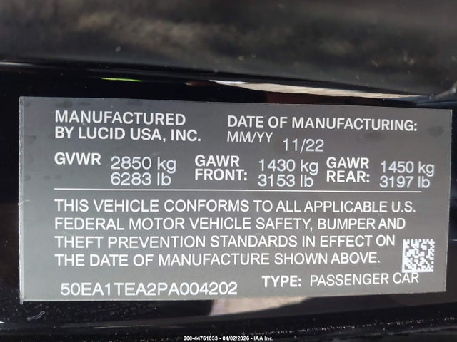 2023 LUCID AIR 50EA1TEA2PA004202 Photo 8