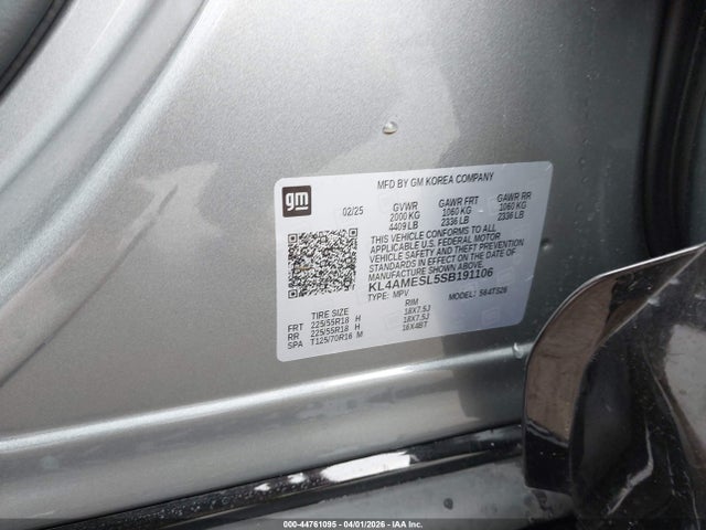 44761095 :رقم المزاد ، KL4AMESL5SB191106 vin ، 2025 Buick Encore Gx Sport Touring Awd مزاد بيع