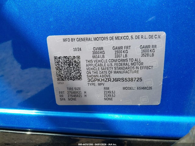 Продаж на аукціоні авто 2024 Honda Prologue Elite, vin: 3GPKHZRJ6RS538725, номер лоту: 44761200