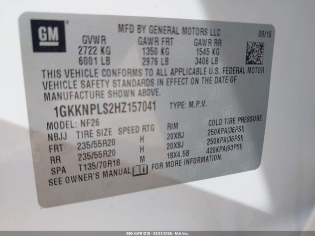 Продажа на аукционе авто 2017 Gmc Acadia Denali, vin: 1GKKNPLS2HZ157041, номер лота: 44761210