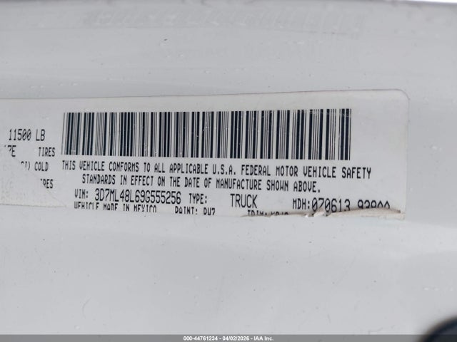 Продажа на аукционе авто 2009 Dodge Ram 3500 Slt, vin: 3D7ML48L69G555256, номер лота: 44761234