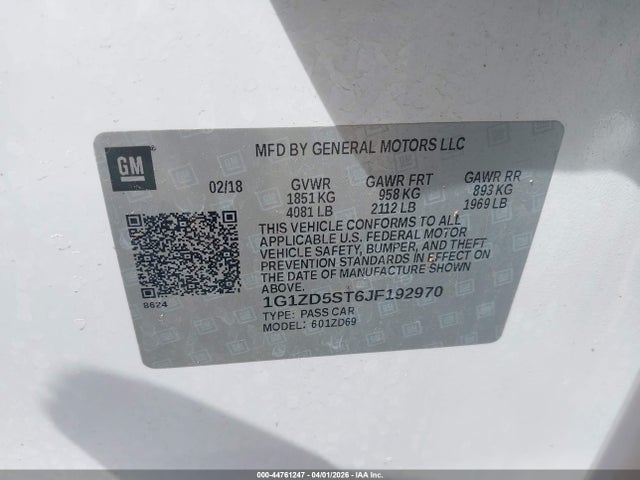 1G1ZD5ST6JF192970 Chevrolet MALIBU LT