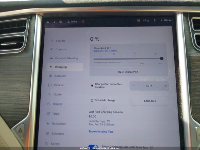 44761254 :رقم المزاد ، 5YJSA1E11GF170554 vin ، 2016 Tesla Model S 60/70/75/85 مزاد بيع