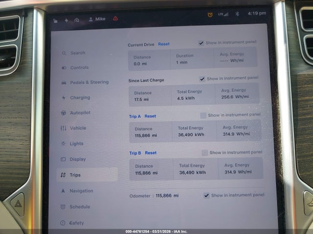 44761254 :رقم المزاد ، 5YJSA1E11GF170554 vin ، 2016 Tesla Model S 60/70/75/85 مزاد بيع