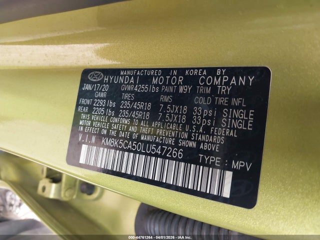Продажа на аукционе авто 2020 Hyundai Kona Ultimate, vin: KM8K5CA50LU547266, номер лота: 44761264