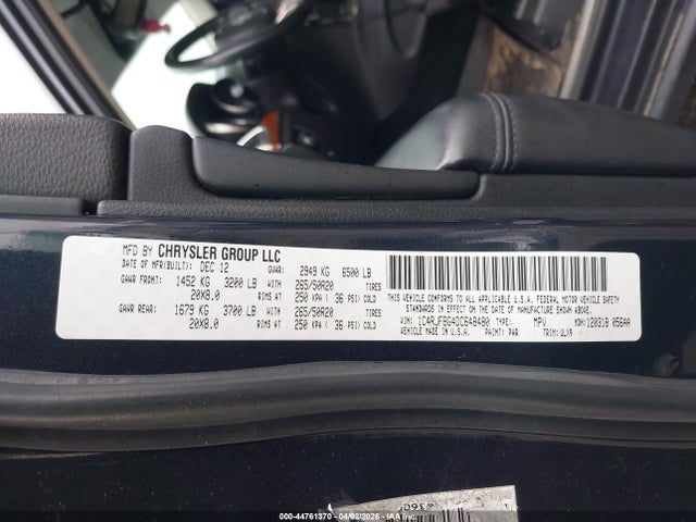 44761370 :رقم المزاد ، 1C4RJFBG4DC648480 vin ، 2013 Jeep Grand Cherokee Limited مزاد بيع
