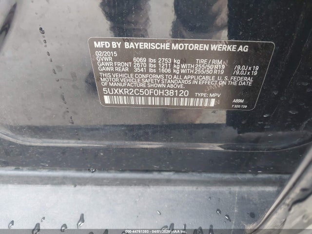 Aukcja sprzedaży 2015 Bmw X5 Sdrive35i, vin: 5UXKR2C50F0H38120, numer aukcji: 44761393