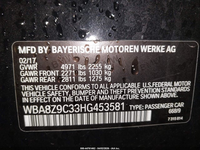 WBA8Z9C33HG453581 BMW 330i Gran Turismo Xdrive