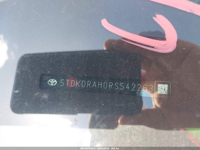 Aukcja sprzedaży 2024 Toyota Highlander Platinum, vin: 5TDKDRAH0RS542263, numer aukcji: 44761573