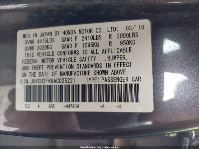 2010 ACURA TSX JH4CU2F68AC025221 Photo 8