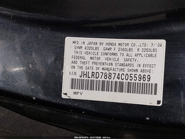 2004 HONDA CR-V JHLRD78874C055969 Photo 8