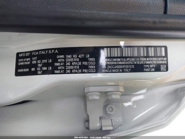 2017 JEEP RENEGADE ZACCJABB6HPG51010 Photo 8