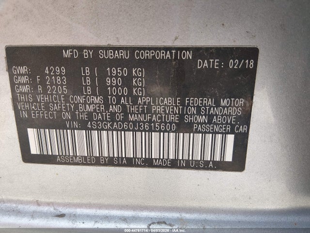 4S3GKAD60J3615600 Subaru Impreza 2.0i Premium