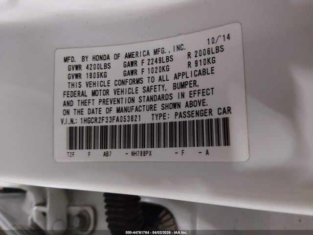 1HGCR2F33FA053621 Honda ACCORD LX