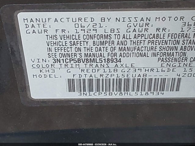 2021 NISSAN KICKS 3N1CP5BV8ML518934 Photo 8