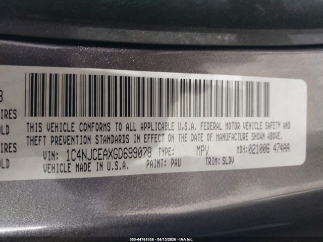 2016 JEEP COMPASS 1C4NJCEAXGD699078 Photo 8