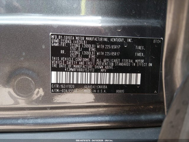 4T3MWRFV8RU153113 Toyota Rav4 Hybrid Le