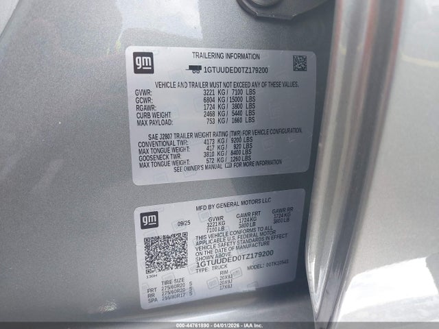 1GTUUDED0TZ179200 GMC SIERRA 1500