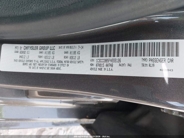 Продажа на аукционе авто 2015 Chrysler 200 S, vin: 1C3CCCBB5FN555126, номер лота: 44761914