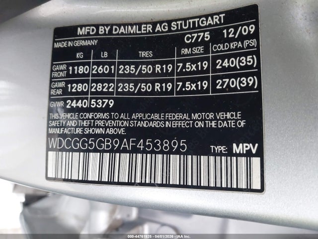 Продажа на аукционе авто 2010 Mercedes-benz Glk 350, vin: WDCGG5GB9AF453895, номер лота: 44761925
