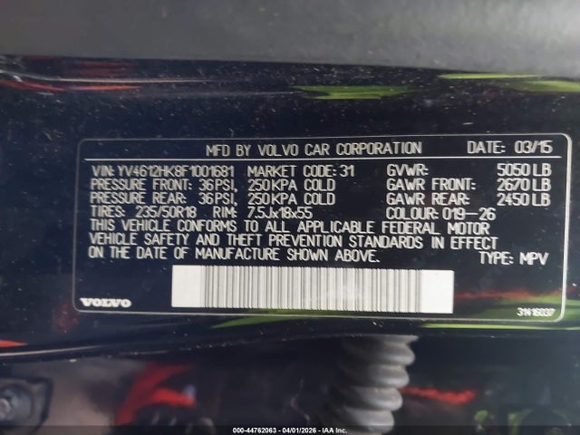 2015 VOLVO V60 CROSS COUNTRY YV4612HK8F1001681 Photo 8