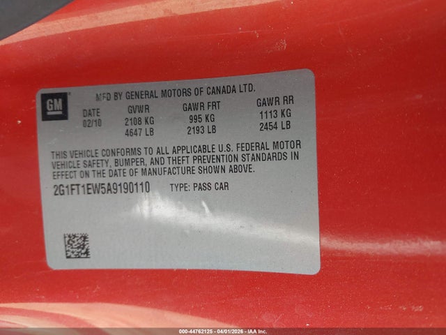 Продаж на аукціоні авто 2010 Chevrolet Camaro 2ss, vin: 2G1FT1EW5A9190110, номер лоту: 44762125