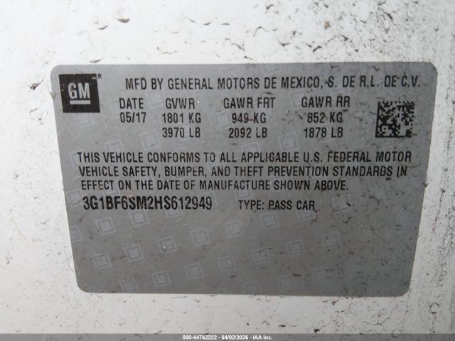 Chevrolet Cruze Premier Auto 2017 3G1BF6SM2HS612949 Image 9