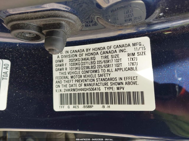 2HKRM3H44GH506416 Honda CR-V SE