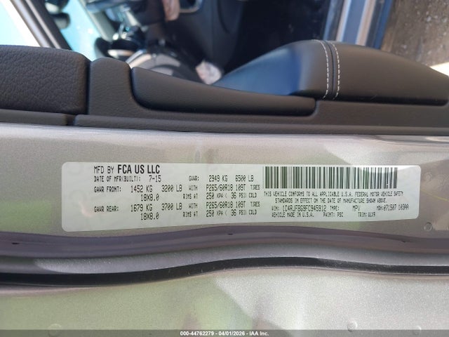 44762279 :رقم المزاد ، 1C4RJFBG9FC945912 vin ، 2015 Jeep Grand Cherokee Limited مزاد بيع