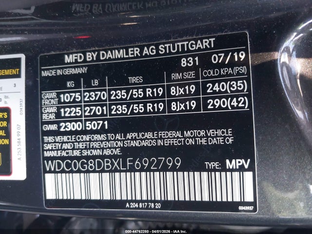 2020 MERCEDES-BENZ GLC 300 WDC0G8DBXLF692799 Photo 8