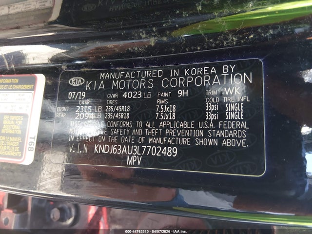 Продажа на аукционе авто 2020 Kia Soul Gt-line, vin: KNDJ63AU3L7702489, номер лота: 44762310