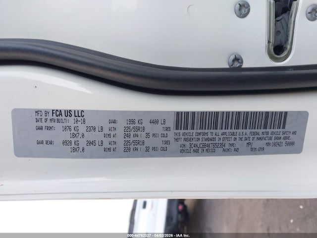 Продажа на аукционе авто 2019 Jeep Compass Altitude Fwd, vin: 3C4NJCBB4KT652354, номер лота: 44762327