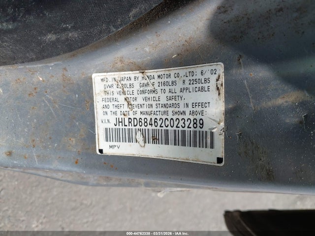 2002 HONDA CR-V JHLRD68462C023289 Photo 8