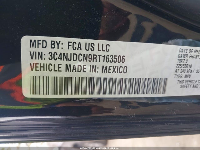 Продажа на аукционе авто 2024 Jeep Compass Limited 4x4, vin: 3C4NJDCN9RT163506, номер лота: 44762352