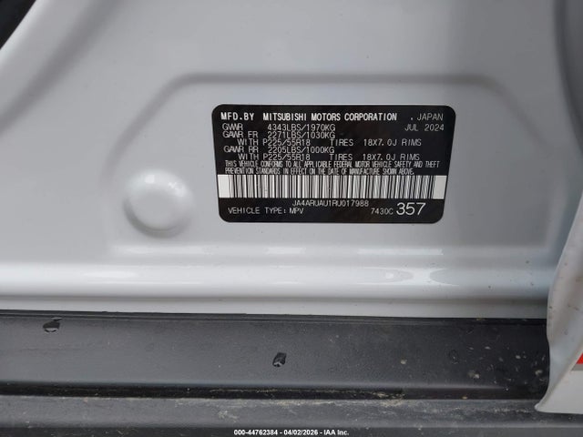 Продаж на аукціоні авто 2024 Mitsubishi Outlander Sport 2.0 Es Awc/2.0 Le Awc/2.0 Ralliart Awc/2.0 S Awc/2.0 Se Awc/2.0 Trail Edition Awc, vin: JA4ARUAU1RU017988, номер лоту: 44762384