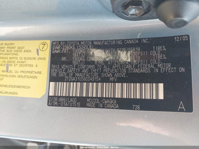 Продажа на аукционе авто 2006 Lexus Rx 330, vin: 2T2GA31U56C049154, номер лота: 44762401