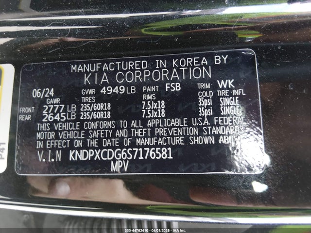 44762410 :رقم المزاد ، KNDPXCDG6S7176581 vin ، 2025 Kia Sportage Hybrid Sx-prestige مزاد بيع