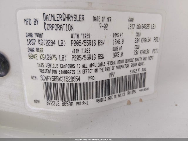 2003 CHRYSLER PT CRUISER 3C4FY58BX3T529954 Photo 8