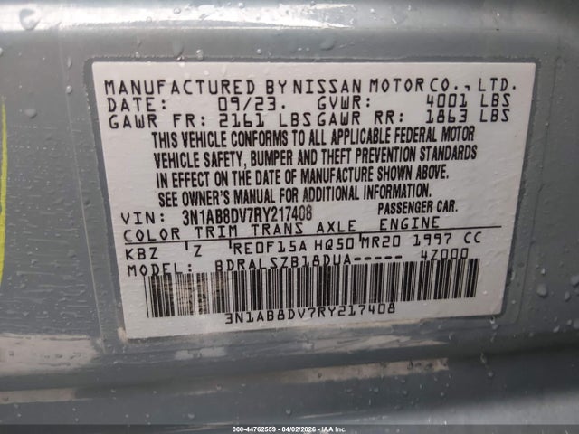 2024 Nissan Sentra Sr Xtronic Cvt მანქანა იყიდება აუქციონზე, vin: 3N1AB8DV7RY217408, აუქციონის ნომერი: 44762559